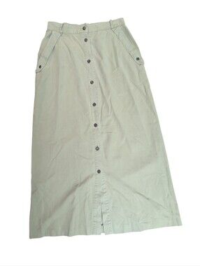 Vintage Contempo Tencel Button Front Midi Skirt Size 10- Made in CAN
